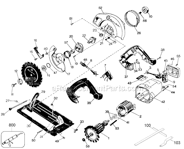 Page A Diagram and Parts List for 7392 Type 4 Black and Decker Circular Saw